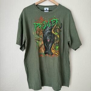 Vintage Cedar Fair Worlds of Fun Men's Green Prowler T-Shirt Rollercoaster XL